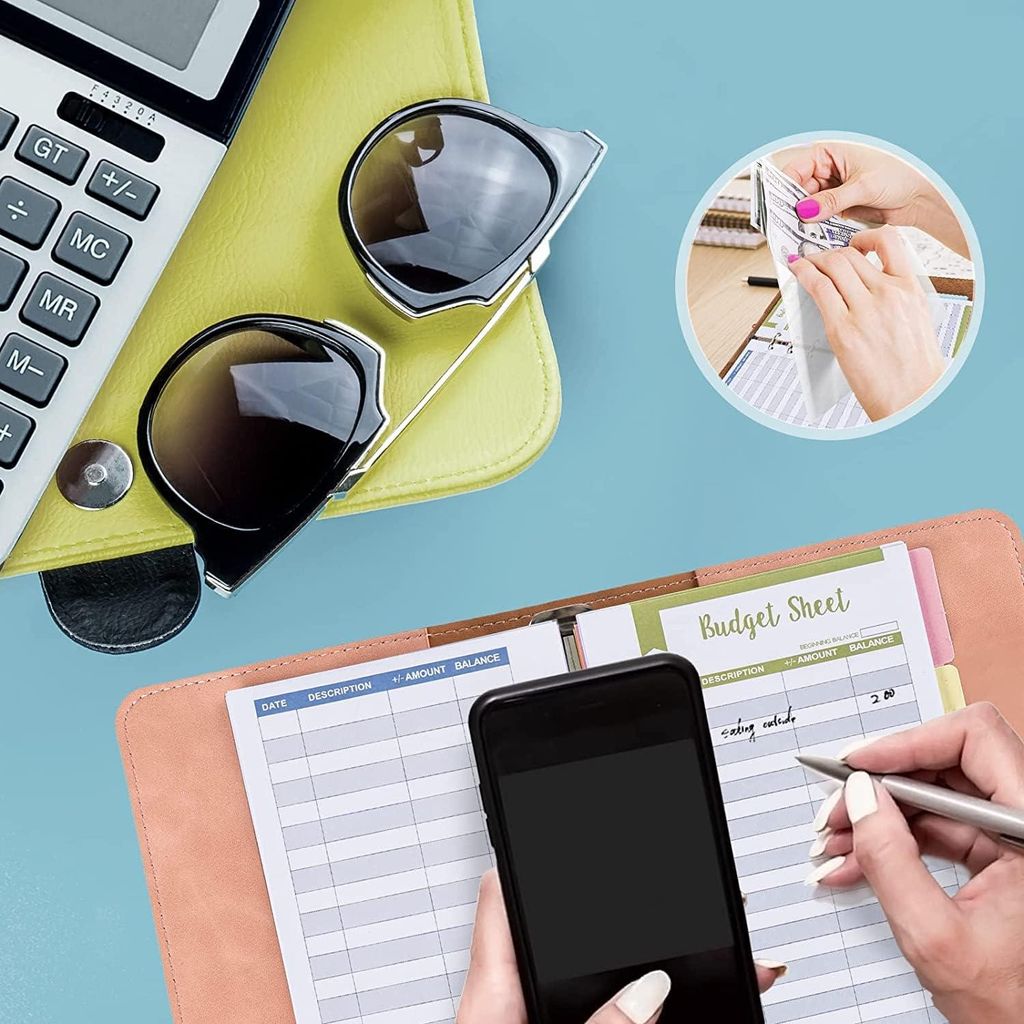Budget Binder - Kunstleder Binder - 1 Stück - Inklusive Sparband