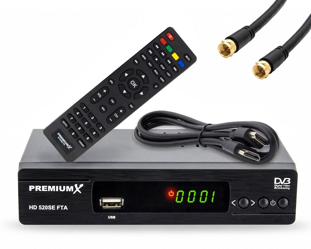 PremiumX HD 520SE-B FTA Digital SAT Receiver DVB-S2 HDMI Produktbild 