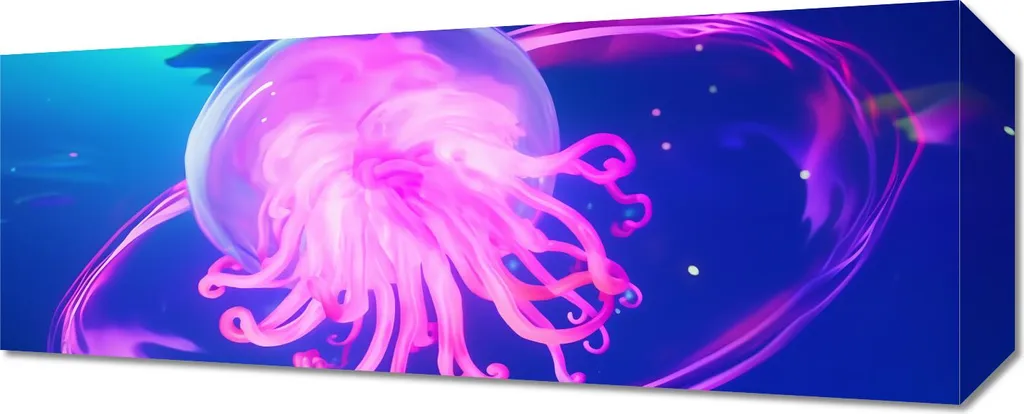 Tableau Lumineux Méduse Néon 50x20 cm Déco Murale LED Design