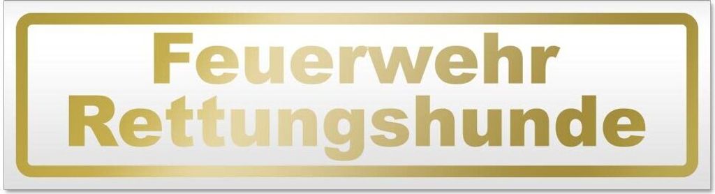 Kiwistar Feuerwehr Rettungshunde Magnetschild Schild magnetisch - 20cm Gold - Magnetfolie für Auto PKW Kfz