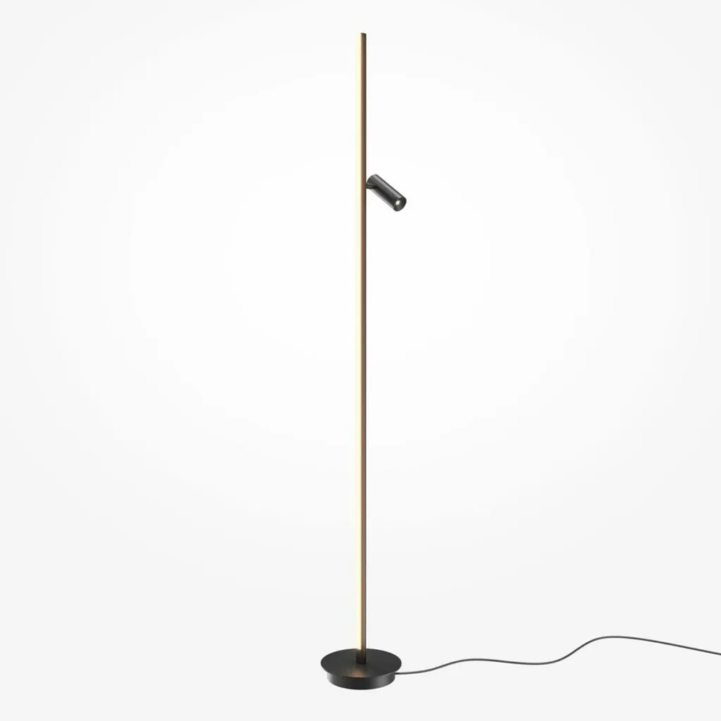 Lampadaire Gain de Place LED Fin pour Illuminer les Angles Sombres Noir
