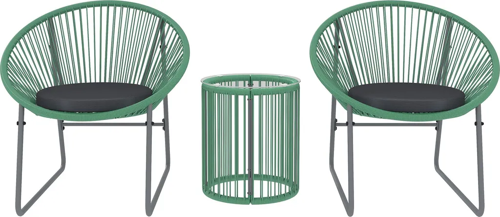 Meubles de jardin compacts Outsunny, salon polyrotin pour petit balcon
