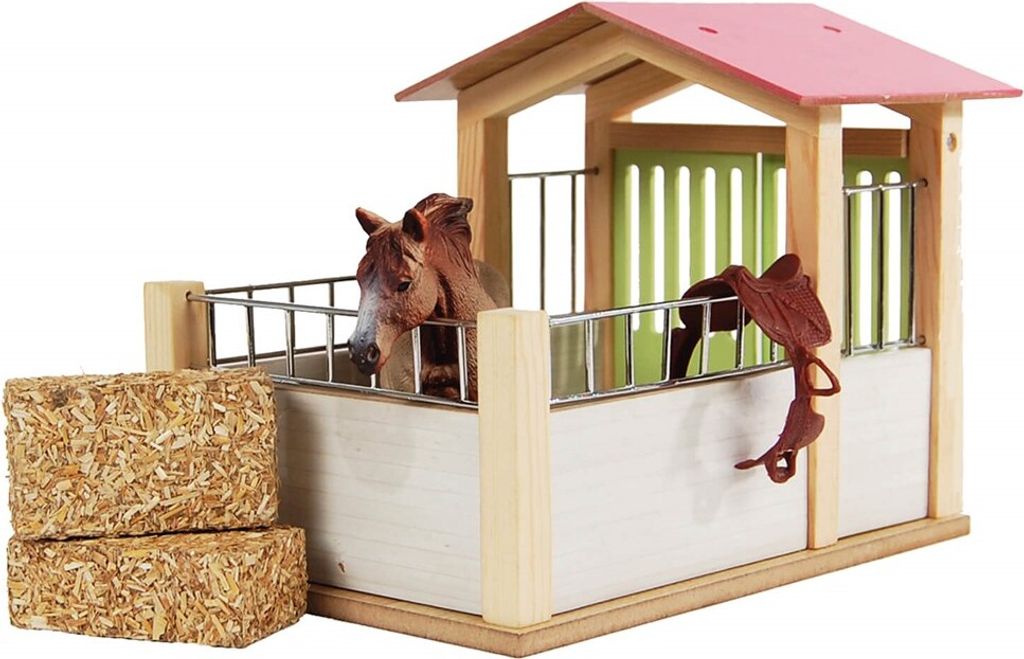 Kids Globe Pferdebox 1:24 Holzbox Pferdestall rosa, ohne Immagine del prodotto 