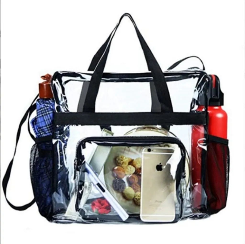 INF Borsa Tote Trasparente PVC: Organizer Viaggio e Stadio Impermeabile
