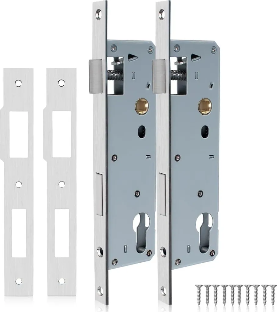Serrure 92mm anti-corrosion en inox pour cadre de porte fin - 2 pcs