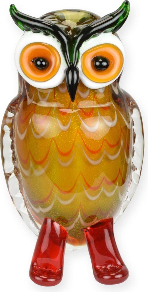 Glasfigur einer Eule im Murano-Stil Replikat Retro Design Dekoration