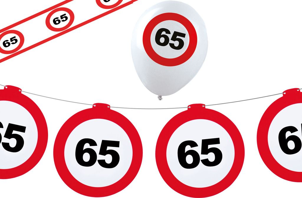 Dekoset Geburtstag Party 65 Jahre Verkehrsschild Größe: ohne Attribut