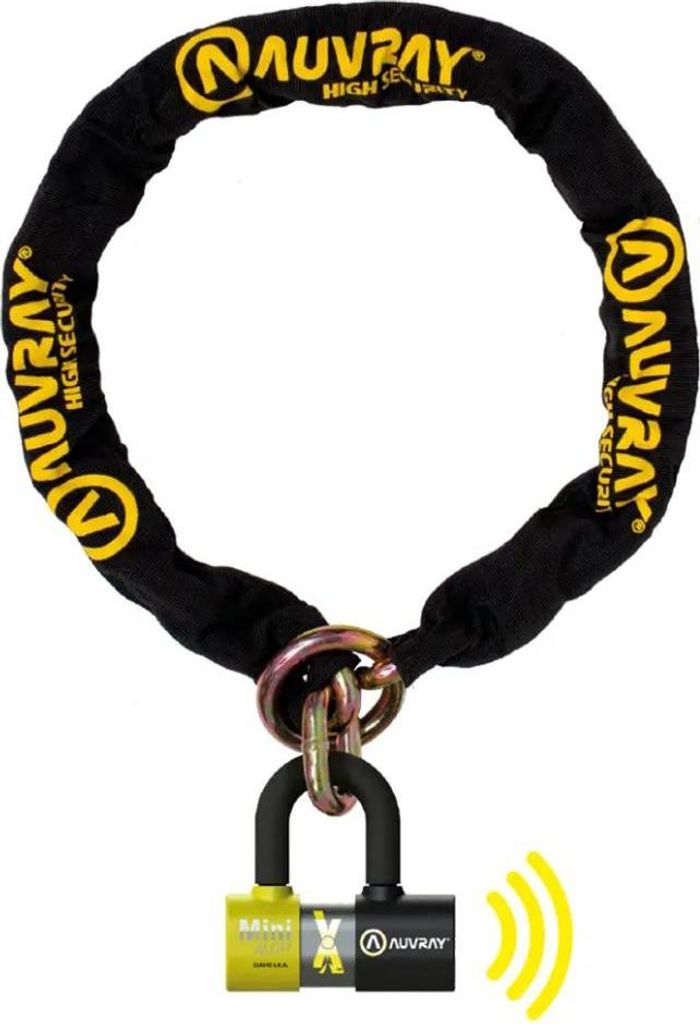 Set di catene AUVRAY con lucchetto XTREM MINI con allarme - Immagine del prodotto 
