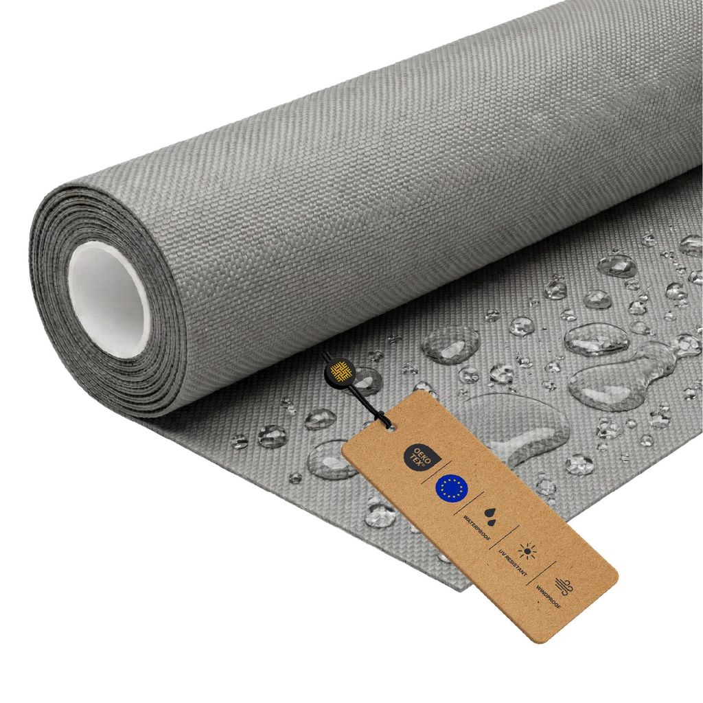 LOMIQ Polyesterstoff Wasserdicht, 100x150 cm, Hellgrau, 366 Produktbild 