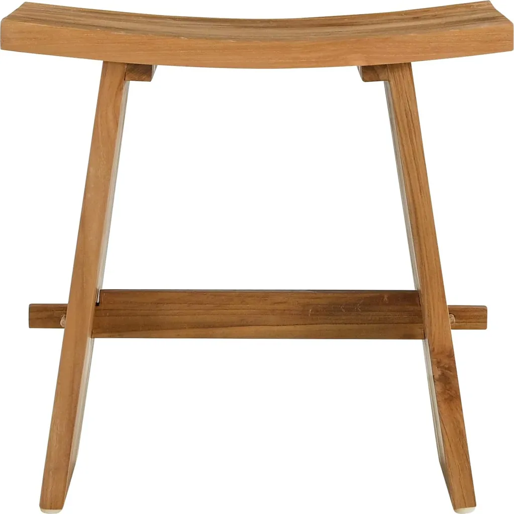 Tabouret de bain marron résistant à l'eau 50 cm avec assise stable - 5