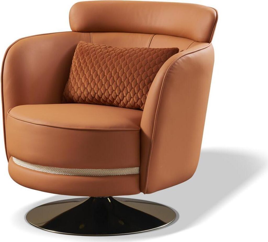 Lehnstuhl Design Sessel Dreh Leder Polster Wohnzimmer Drehbarer Stuhl Stühle Neu