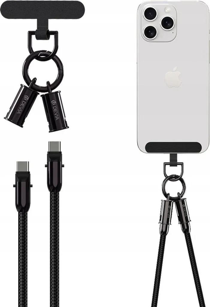 Cavo da collo per telefono Cavo TYP-C 2in1 cinturino 1,2 m gancio universale
