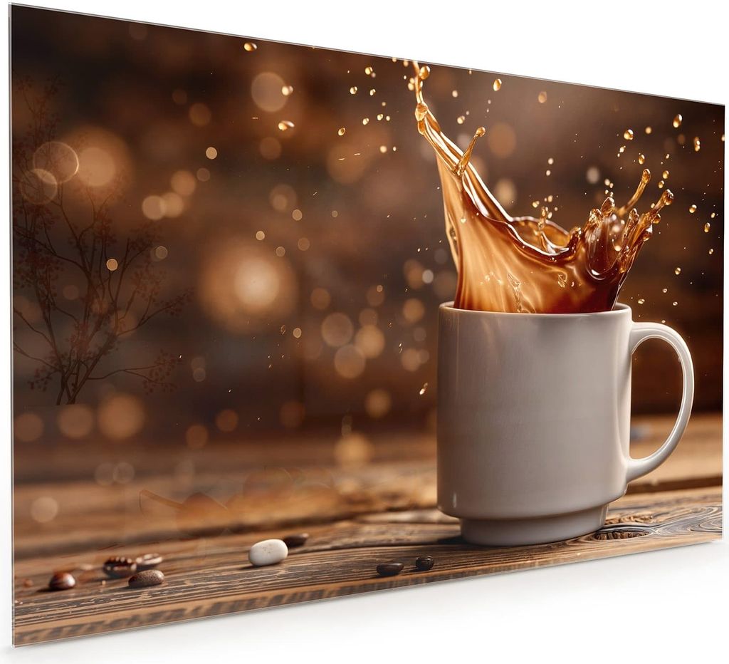 Küchenrückwand Spritzschutz Glas mit Motiv Kaffee Spritzer Produktbild 