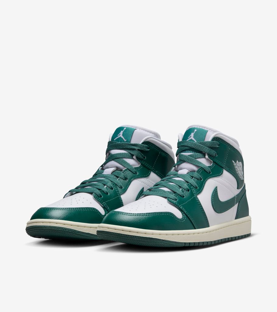 Nike Air Jordan 1 Mid White Oxidised Green Women Green Men