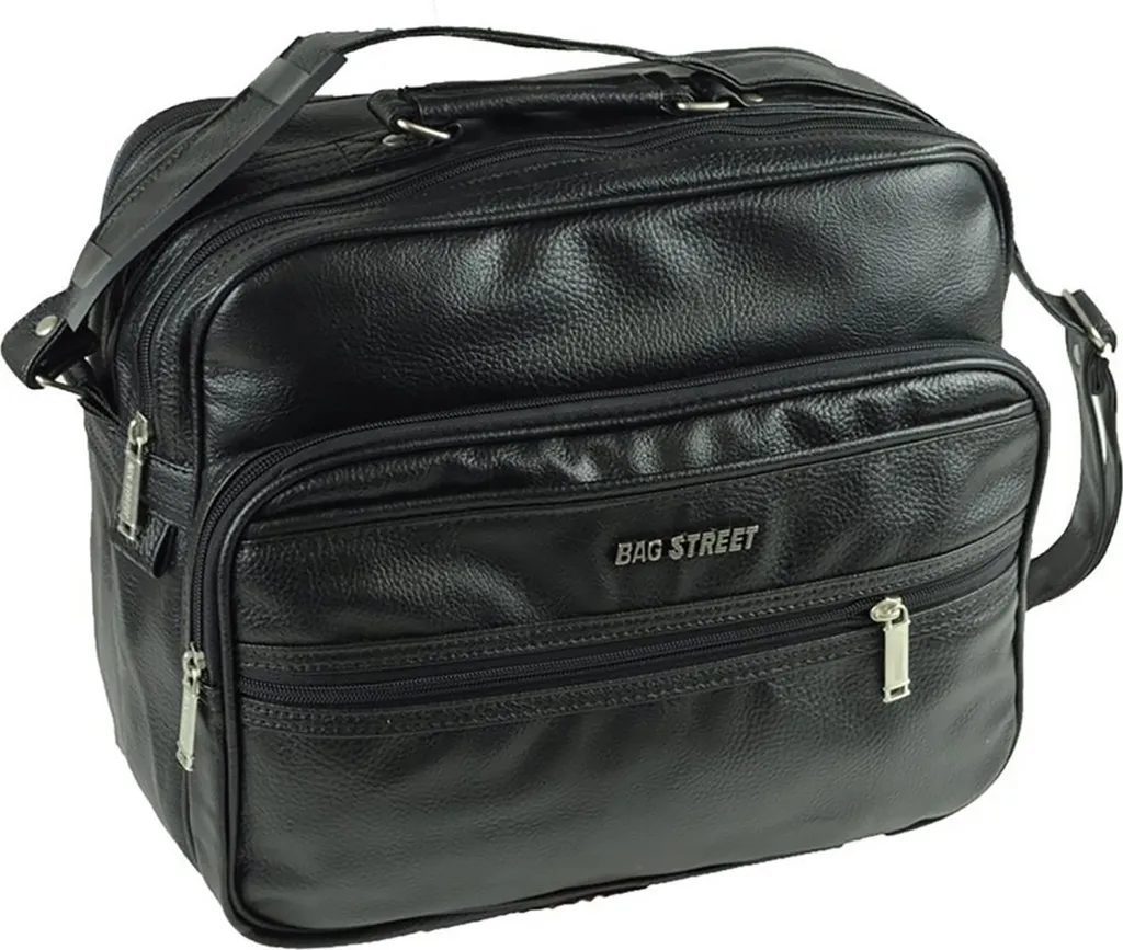 Borsa Street da uomo in similpelle nera 35x14x30 D2OTJ130S