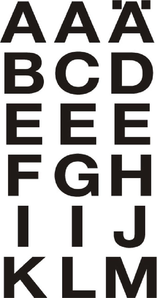 Buchstaben 20x20mm A-Z selbstklebend wetterfeste Folie schwarz VE=10x2 Blatt
