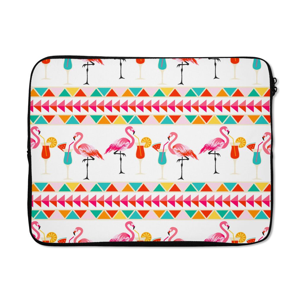 MuchoWow Laptop Hülle 15 Zoll Flamingo - Sommer - Cocktail - Muster Laptoptasche - Laptoptasche - Sleeve - Rundum-Schutz