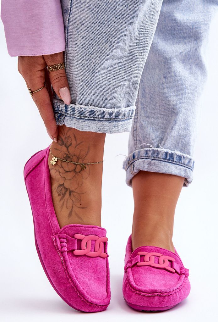 Damen Modische Wildleder Mokassins Rosa Rabell 37 Produktbild 2