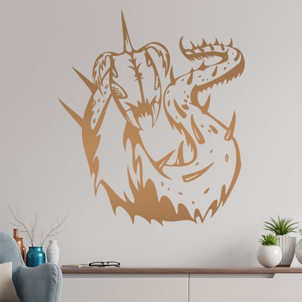 Riesen Wurm Wandtattoo in 6 Größen - Wandaufkleber Wall Sticker - Dekoration, Küche, Wohnzimmer, Schlafzimmer, Badezimmer