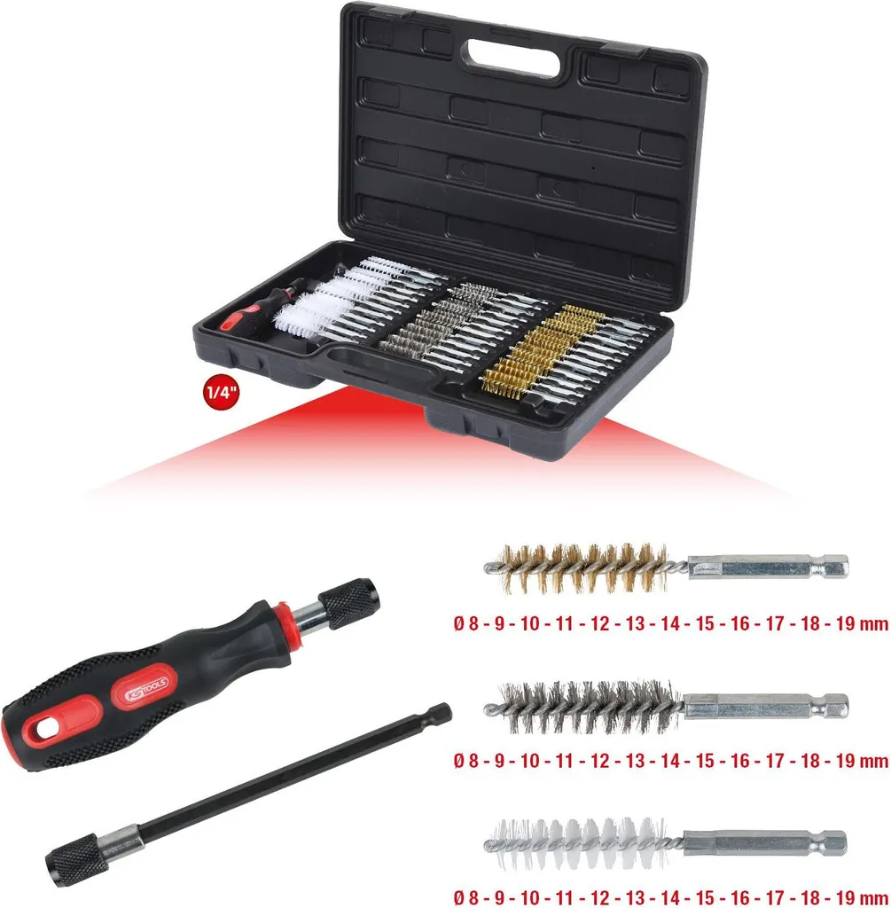 Brosses de nettoyage pour éliminer rouille et calamine - Coffret 38 pcs