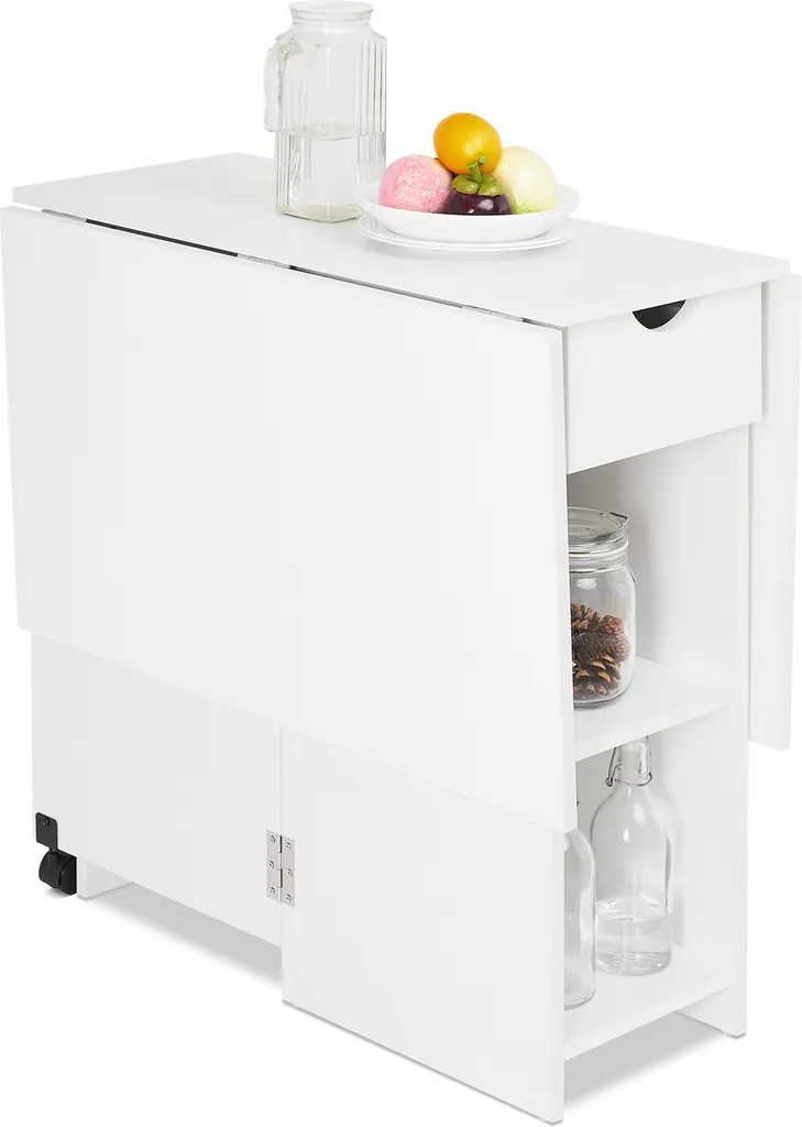 Table à manger modulable avec tiroir central et pieds réglables 120cm - 11