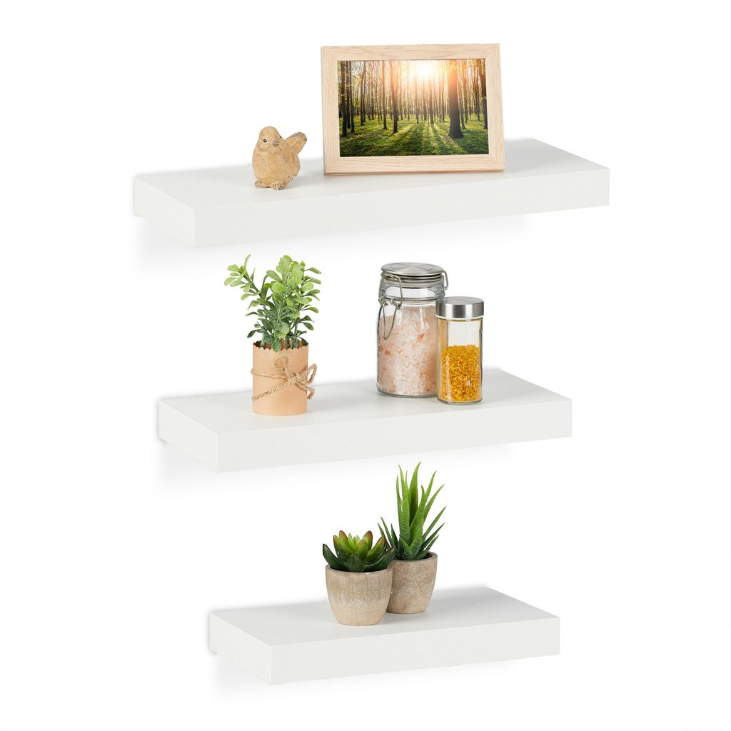 schwebendes Wandregal - Set von 3 - verschiedene Größen - Bücherregal Schlafzimmer