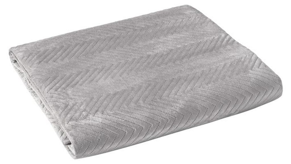Tagesdecke, Tagesdecke für das Schlafzimmerbett, Lux, Fischgrätenmuster 170x210 Grau 01