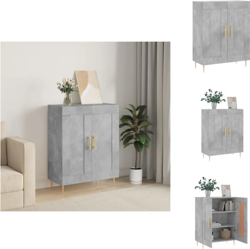vidaXL Credenza grigio cemento 69,5x34x90 cm in legno - Credenze