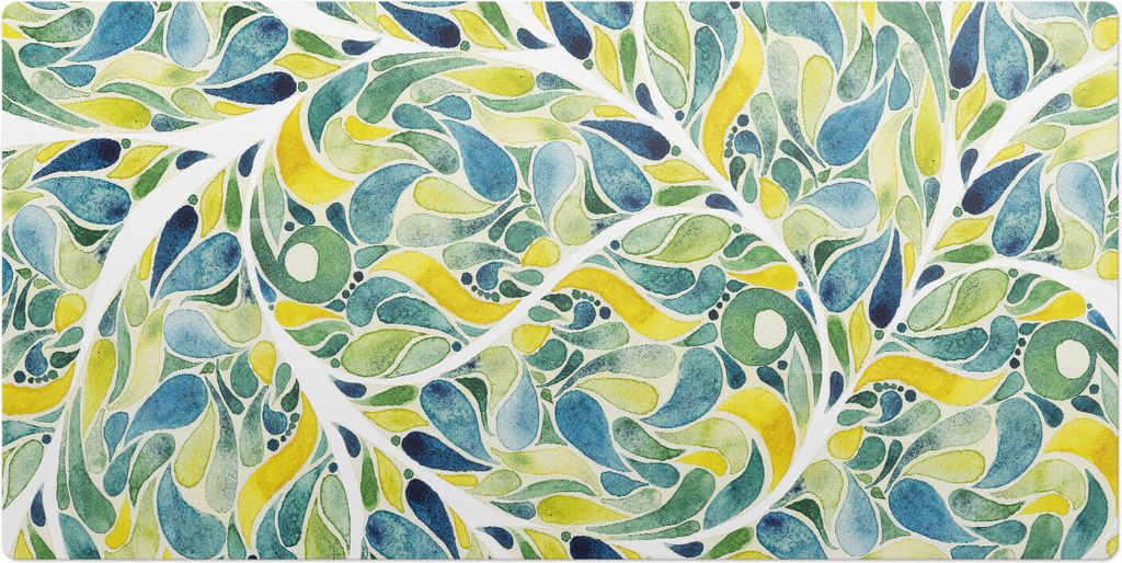 Abstraktes Blatt– Schreibtischunterlage – Schreibtisch Tischunterlage – 100x50 cm – Unterlage Groß Schreibtischmatte