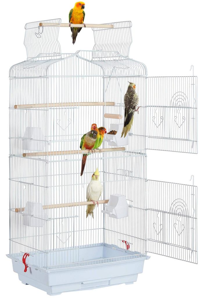 Cage à oiseaux 591824 blanche, 46 x 35 x 92,5 cm, blanche Image du produit 