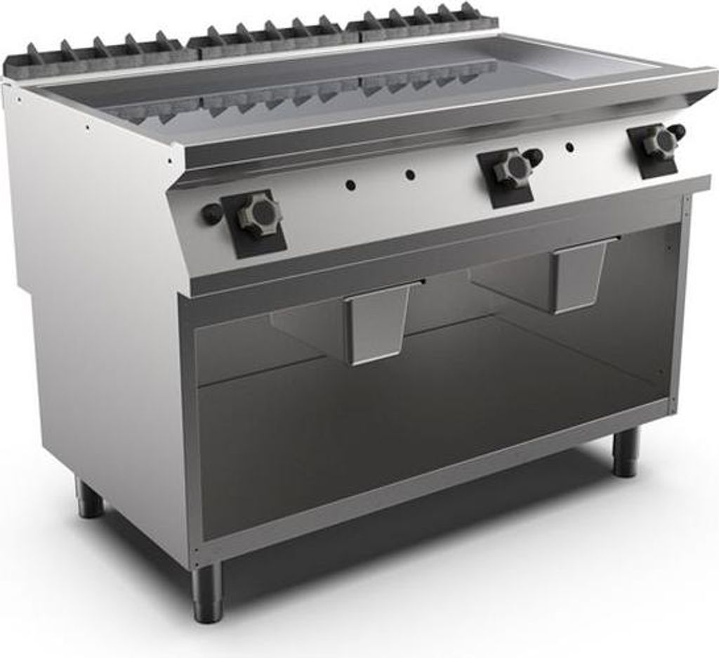 Mareno M1-900 Gasgrillplatte mit glatter Chromplatte, 120cm