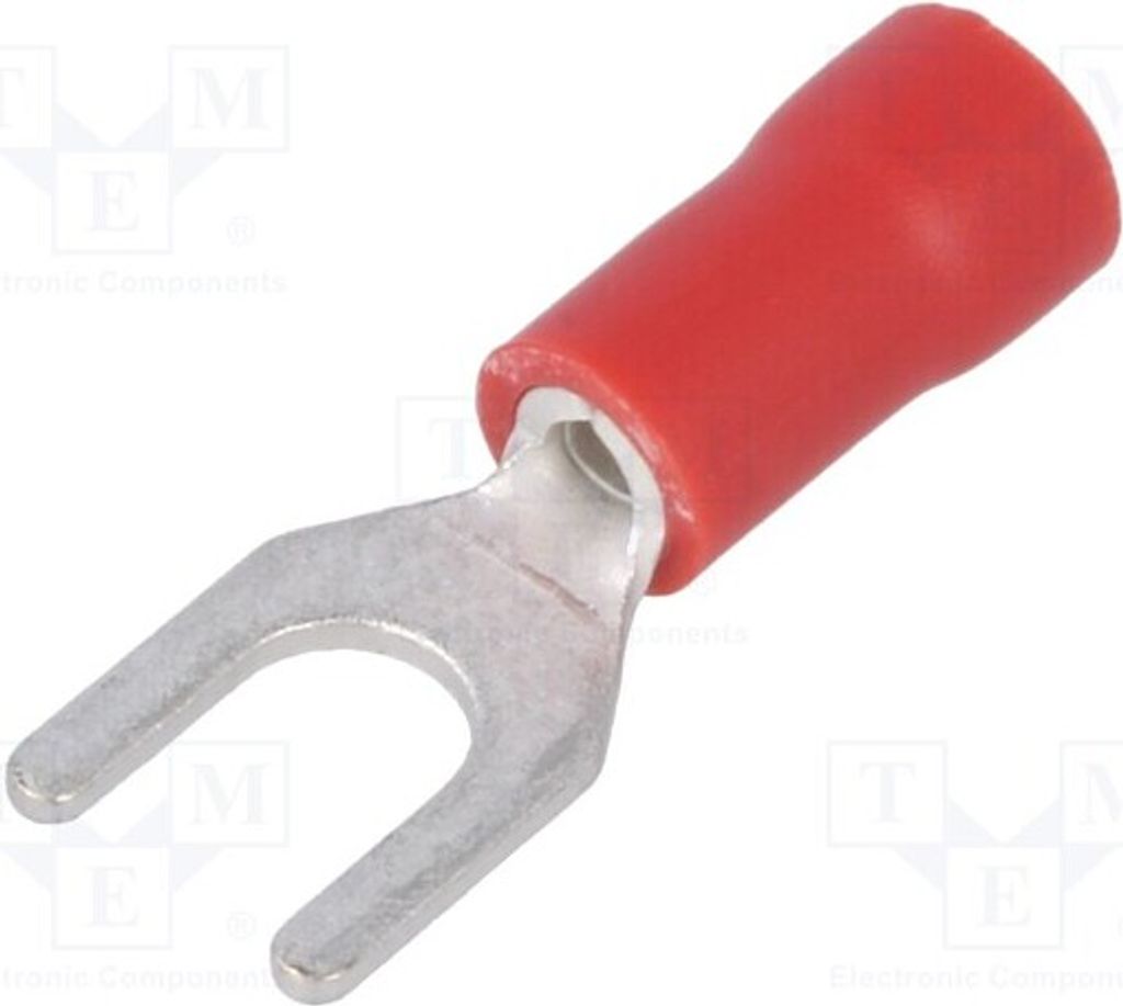 10x Gabelkabelschuh 0,5÷1mm2 Ø: 4,3mm Klemmverbindung M4 isoliert ST-091/R Isolier