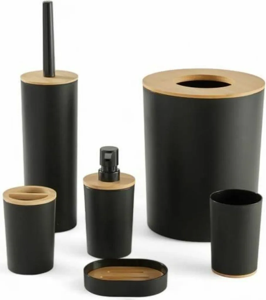 Accessoires de Salle de Bain TODAY HOY Pack Complet 6 Pièces Noir