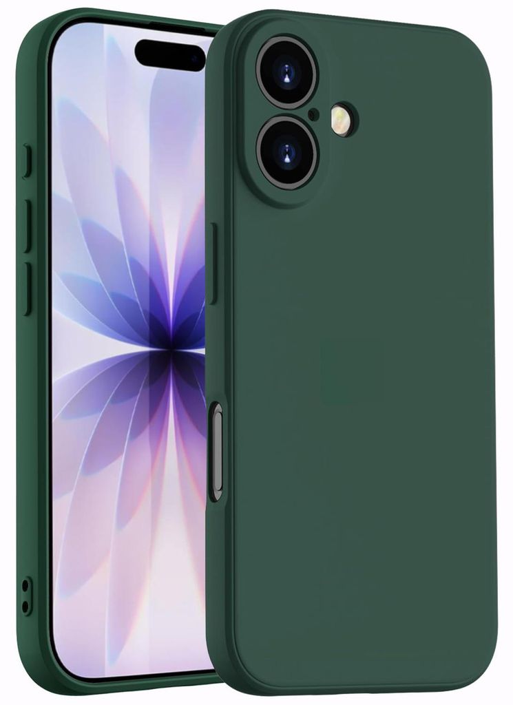 Hülle für iPhone 17, Slim Liquid Silikon Gel Gummi Stoßfest Schutzhülle Nachtgrün