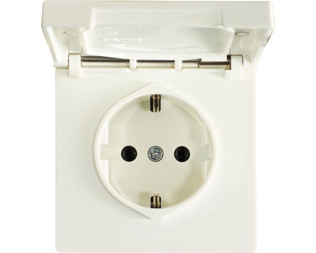 Jung LS 1520 KL WW Steckdose mit Klappdeckel alpinweiß Produktbild 