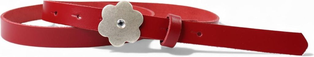 FRONHOFER süßer Kindergürtel mit silberner Straß Blumenschnalle, plastikfrei, 2cm