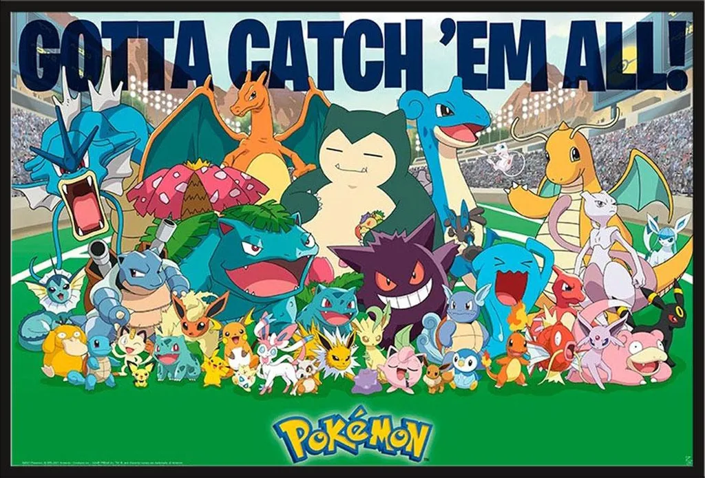 Poster Pokémon sous cadre Shinsuke acrylique anti-poussière noir