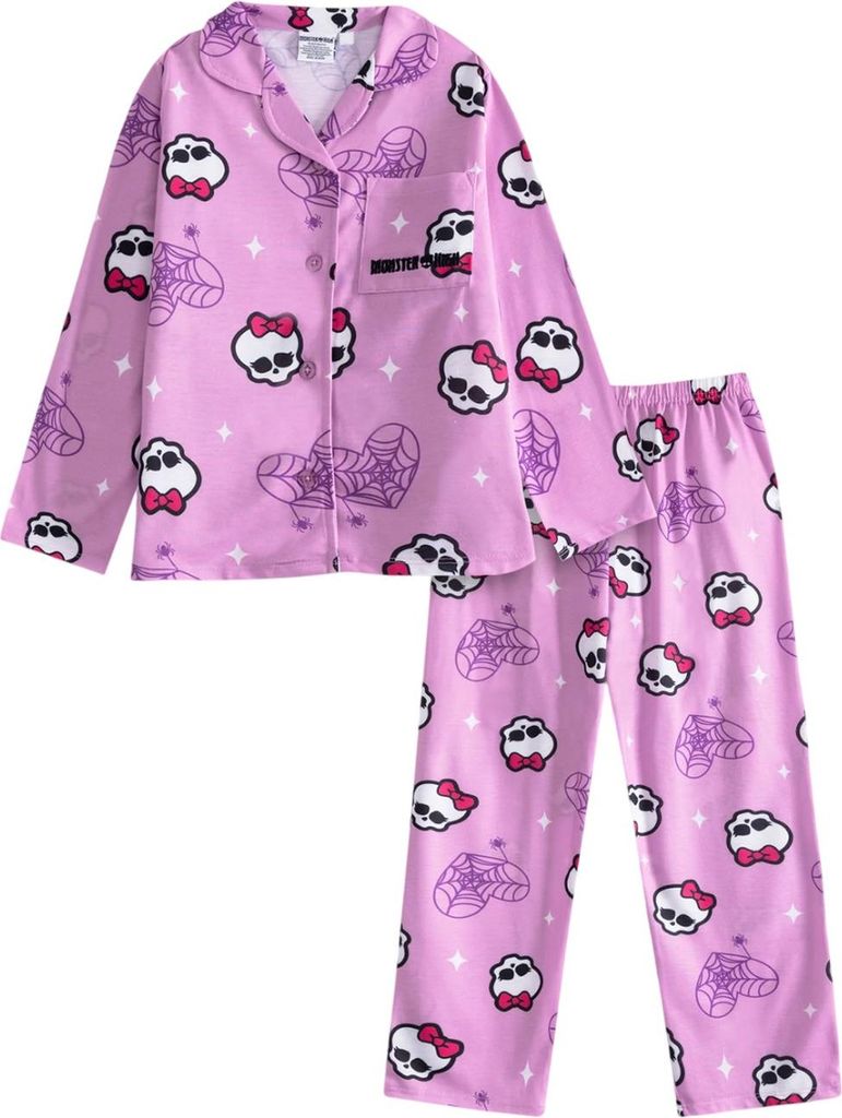 Monster High - Schlafanzug mit langer Hose für Mädchen NS9794 (146-152) (Pink)