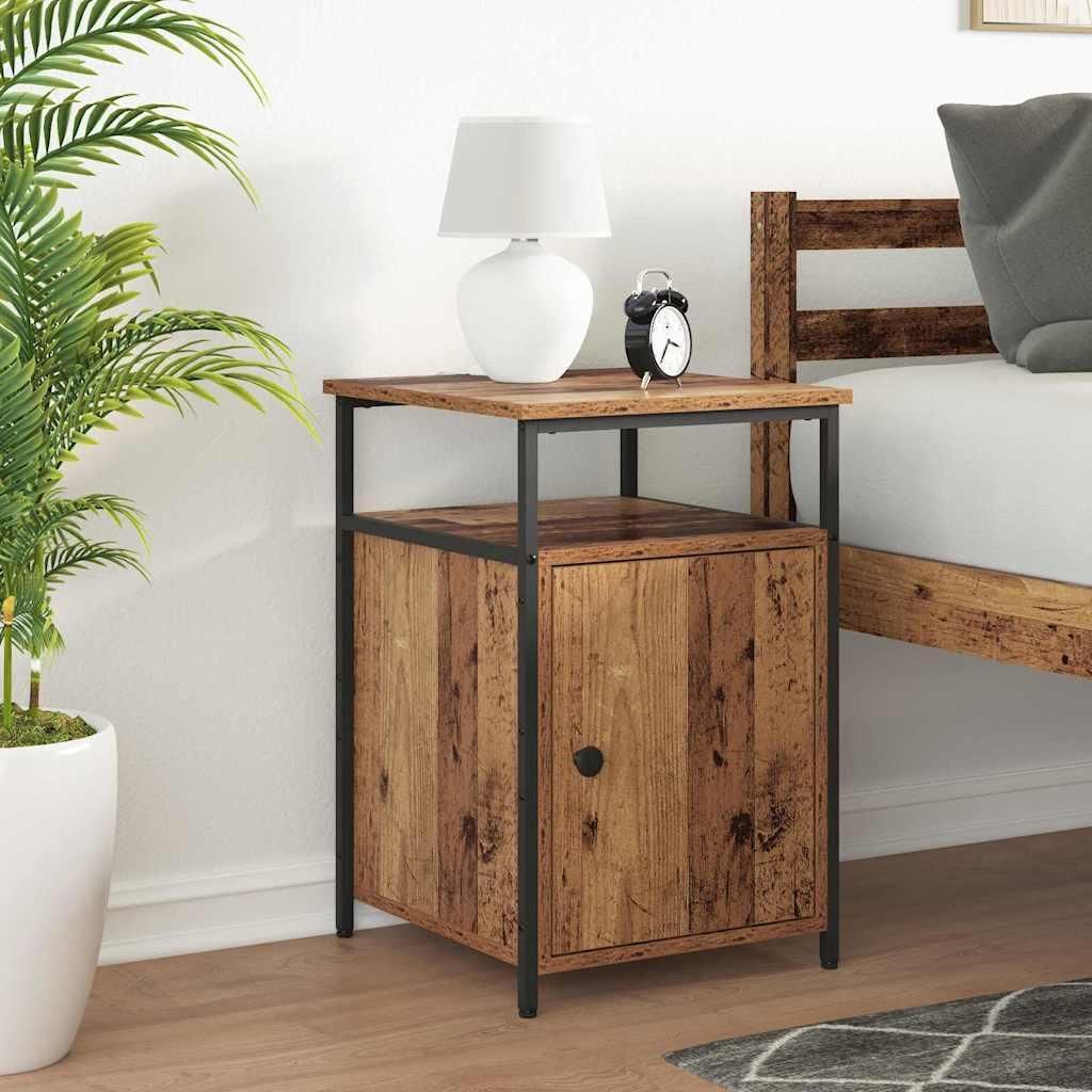 Möbel Nachttisch 2 pcs Altholz Holzwerkstoff - Nachttische & -schränke 879502