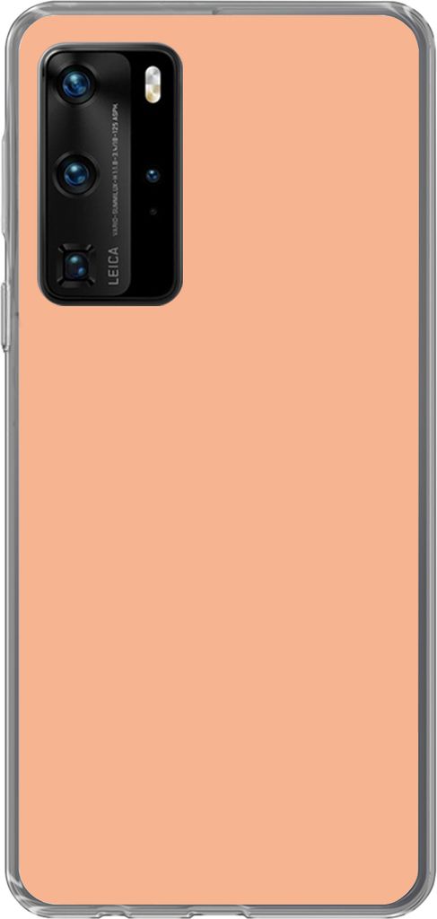 MuchoWow Handyhülle Schutzhülle Hülle für Telefoonhoesje Huawei P40 Pro Aprikose - Rosa - Pastell - Einfarbig - Farbe Silikon Softcase Handy ...
