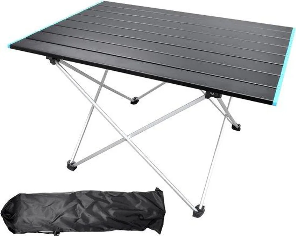 Table de pique-nique en aluminium 68 x 46 cm noire pour camping