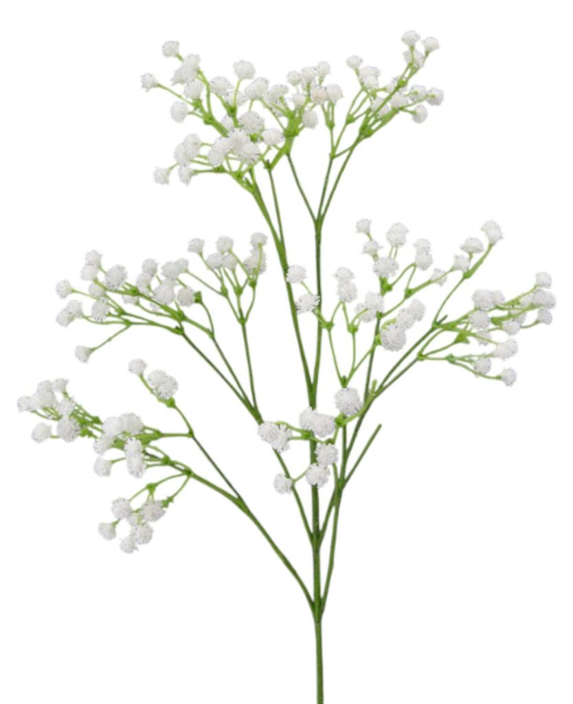 Künstlicher Gypsozweig 60cm. Schleierkraut, Beiwerk zu Rosen Weiß