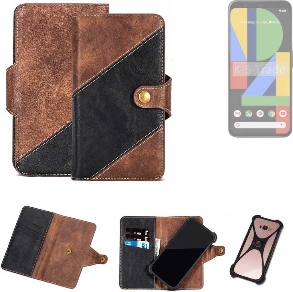 K-S-Trade Handyhülle Schutzhülle Bookstyle Case kompatibel mit Google Pixel 4 Klapphülle Cover Hülle Schutztasche 1x