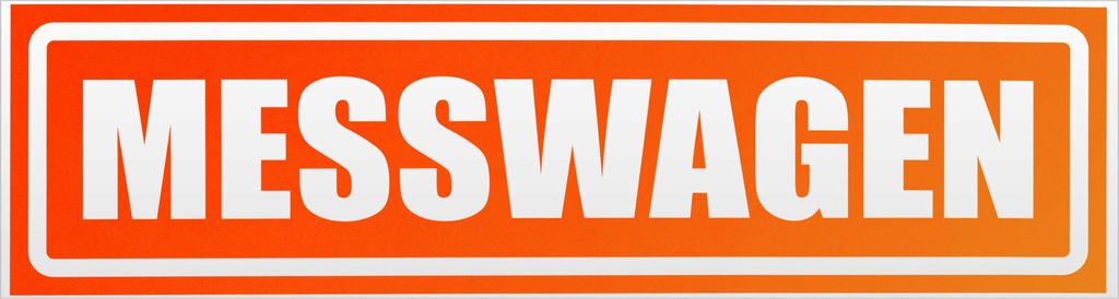 Kiwistar Messwagen invertiert Magnetschild Schild magnetisch - 30cm Neonorange - Magnetfolie für Auto PKW Kfz