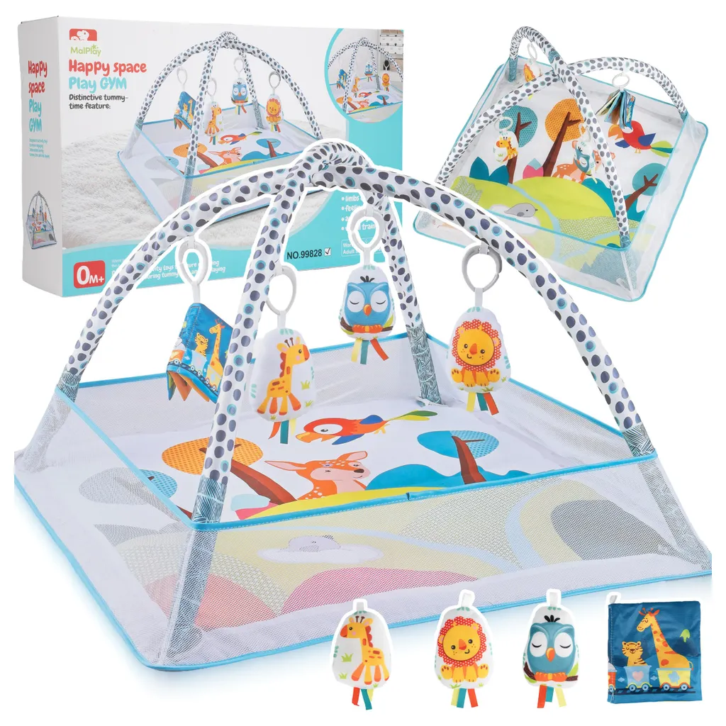 Tapis d'éveil sensoriel Malplay 76 cm en mailles douces pour bébé