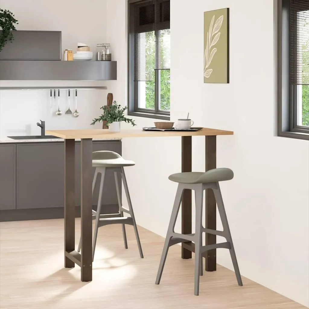 vidaXL Gambe del tavolo da bar in acciaio naturale 2 pezzi 60x(110-111) cm acciaio