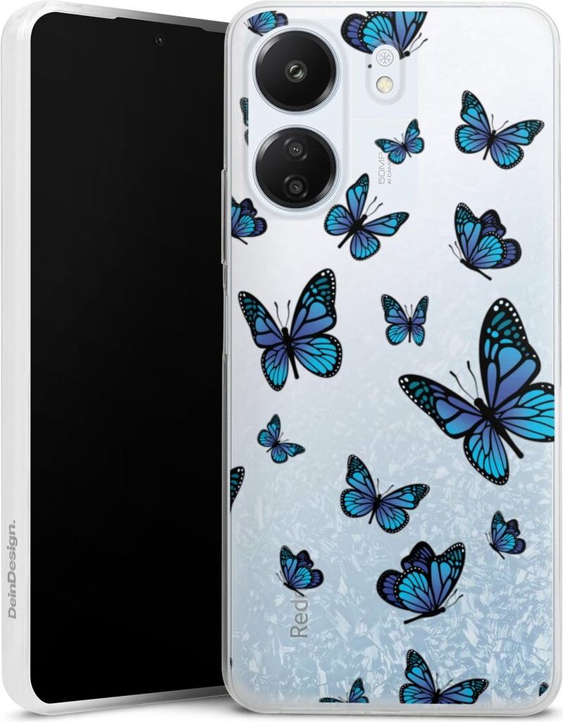 DeinDesign Slim Hülle für Xiaomi Redmi 13C 4G Silikon Case Ultra Dünn Handyhülle Muster Schmetterling transparent