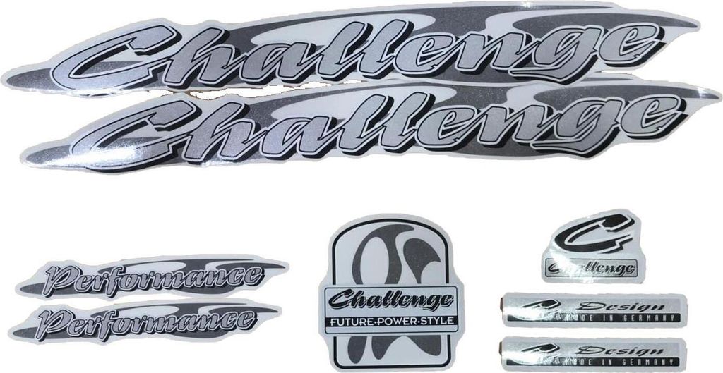 Aufkleber Fahrrad Rahmen Challenge Performance Dekor Sticker Decal Set 8-Teilig
