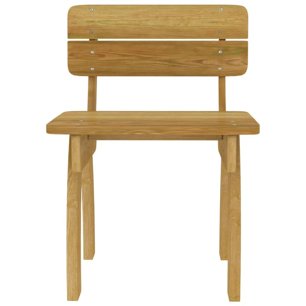 Table de Jardin et 4 Chaises en Pin pour Repas en Extérieur - Set Complet - 7