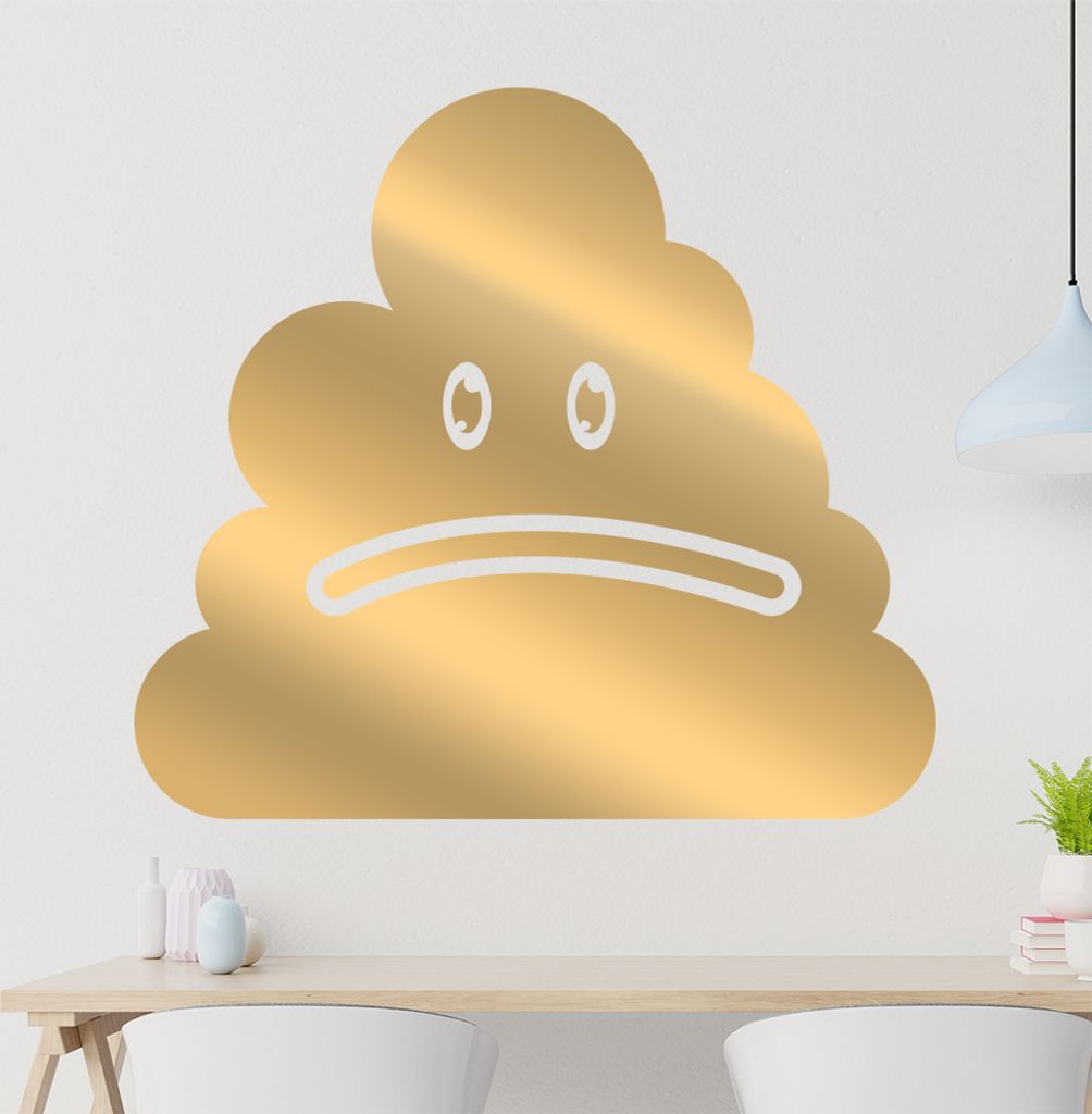 KIWISTAR Trauriger Poo Wandtattoo in 6 Größen - Wandaufkleber Wall Sticker - Dekoration, Küche, Wohnzimmer, Schlafzimmer, Badezimmer